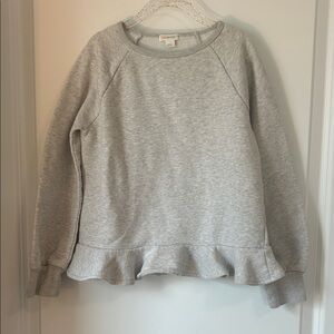 J Crew Crewcuts Light Gray Ruffle Hem Terry Sweatshirt